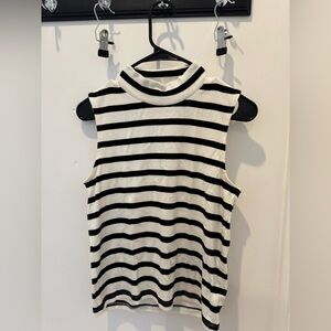 GAP Black and White Striped Tank Top